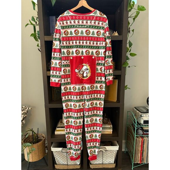 BUC-EE’S Unisex Festive Christmas Beaver Waffle Thermal Zip Pajamas Size Large - Picture 1 of 6